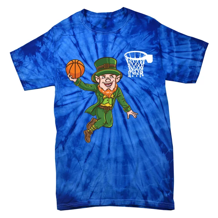 Leprechaun Basketball St Patricks Day Meaningful Gift Tie-Dye T-Shirt