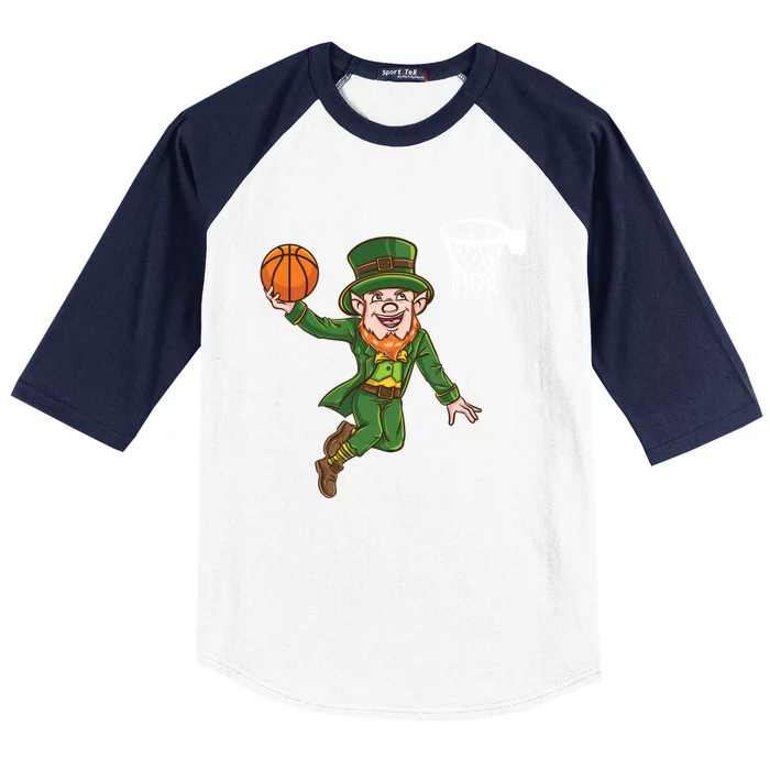 Leprechaun Basketball St Patricks Day Meaningful Gift Baseball Sleeve Shirt