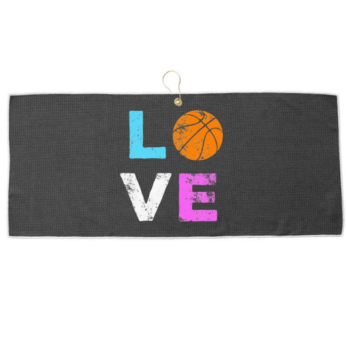 Love Basketball Team Fan Gift Large Microfiber Waffle Golf Towel