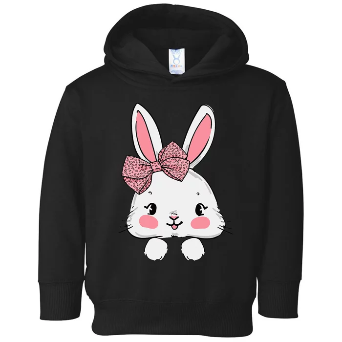 Leopard Bow Tie Easter Day Easter Bunny Toddler Hoodie