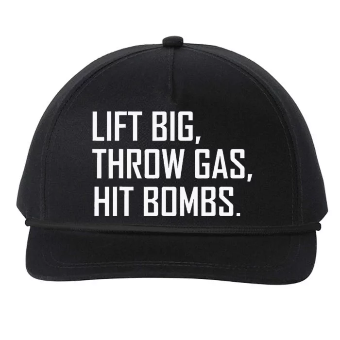 Lift Big Throw Gas Hit Bombs Snapback Five-Panel Rope Hat