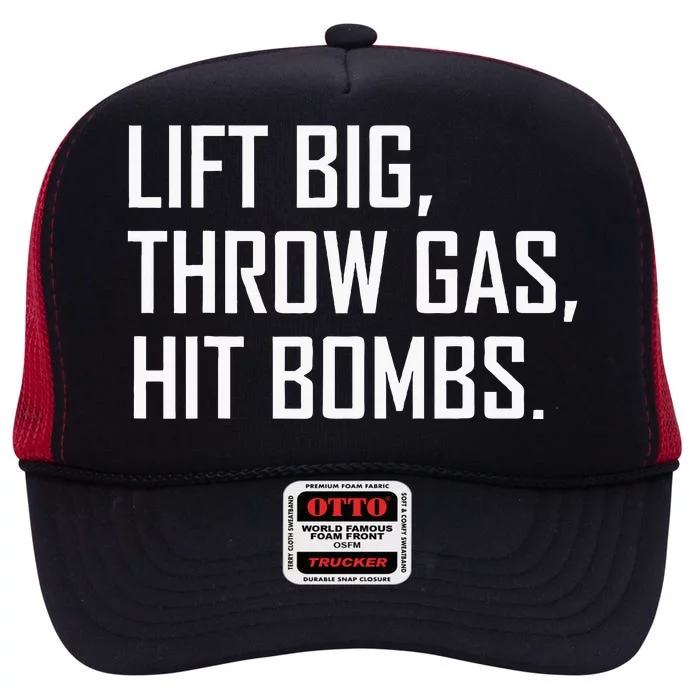 Lift Big Throw Gas Hit Bombs High Crown Mesh Trucker Hat