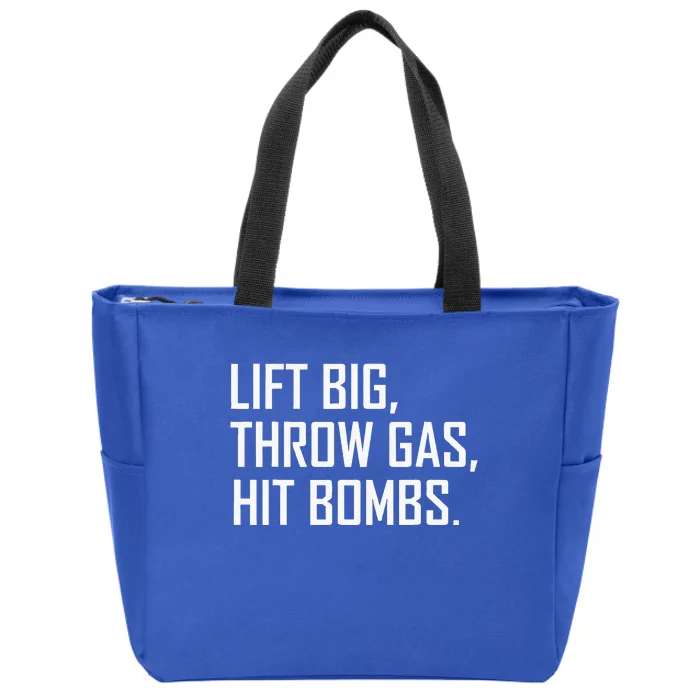 Lift Big Throw Gas Hit Bombs Zip Tote Bag