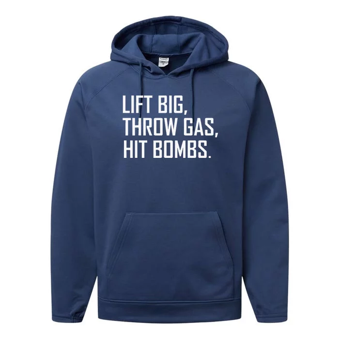 Lift Big Throw Gas Hit Bombs Performance Fleece Hoodie