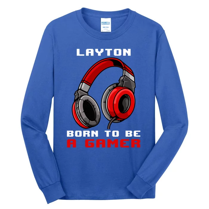 Layton Born To Be A Gamer Personalized Gift Tall Long Sleeve T-Shirt