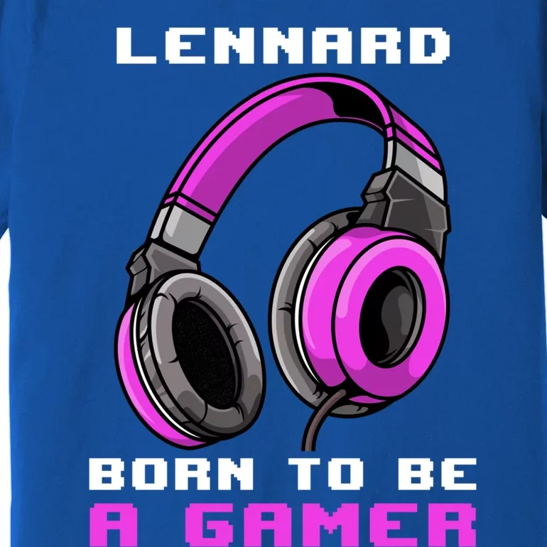 Lennard Born To Be A Gamer Personalized Gift Premium T-Shirt