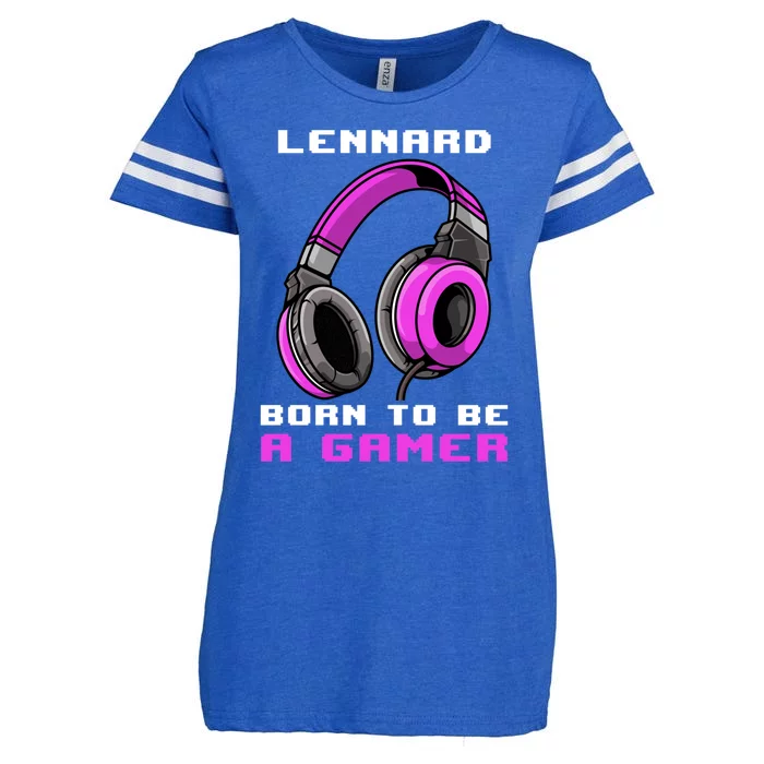 Lennard Born To Be A Gamer Personalized Gift Enza Ladies Jersey Football T-Shirt