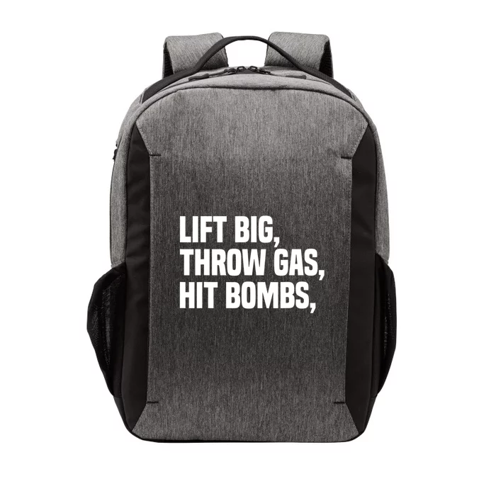 Lift Big Throw Gas Hit Bombs Vector Backpack