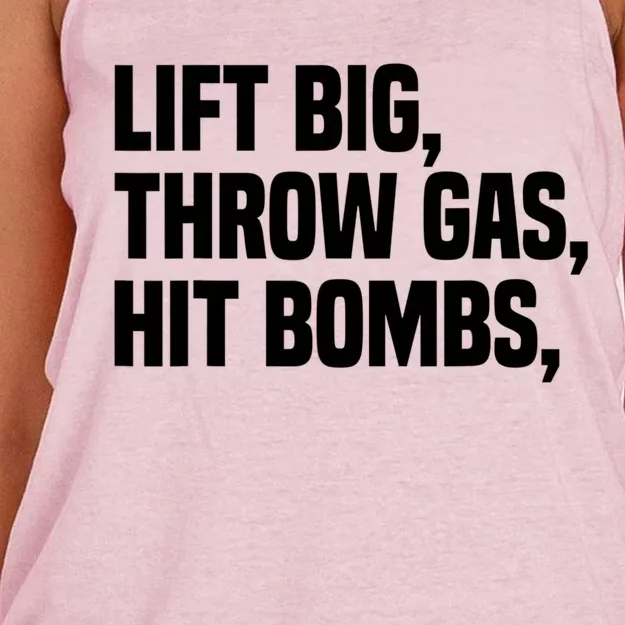 Lift Big Throw Gas Hit Bombs Women's Knotted Racerback Tank