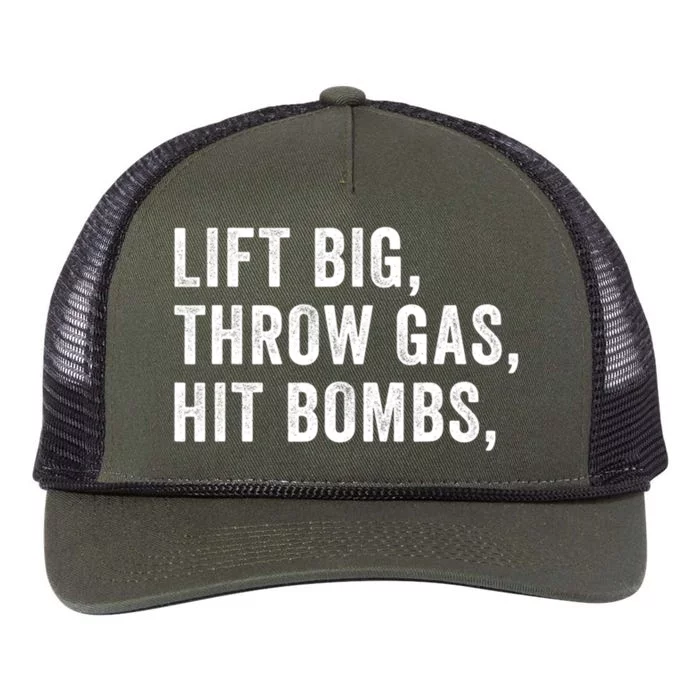 Lift Big Throw Gas Hit Bombs Retro Rope Trucker Hat Cap