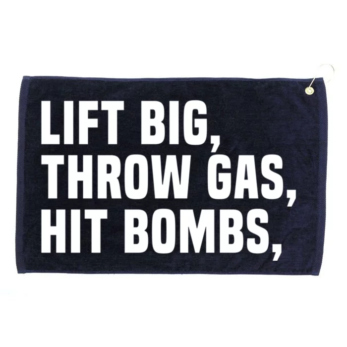 Lift Big Throw Gas Hit Bombs Grommeted Golf Towel