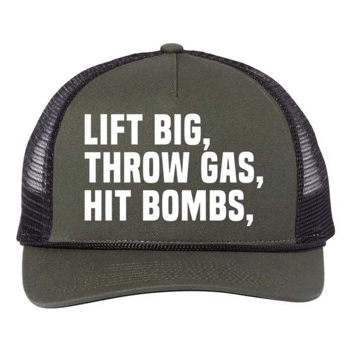 Lift Big Throw Gas Hit Bombs Retro Rope Trucker Hat Cap