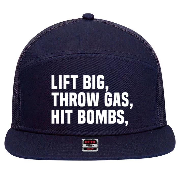 Lift Big Throw Gas Hit Bombs 7 Panel Mesh Trucker Snapback Hat