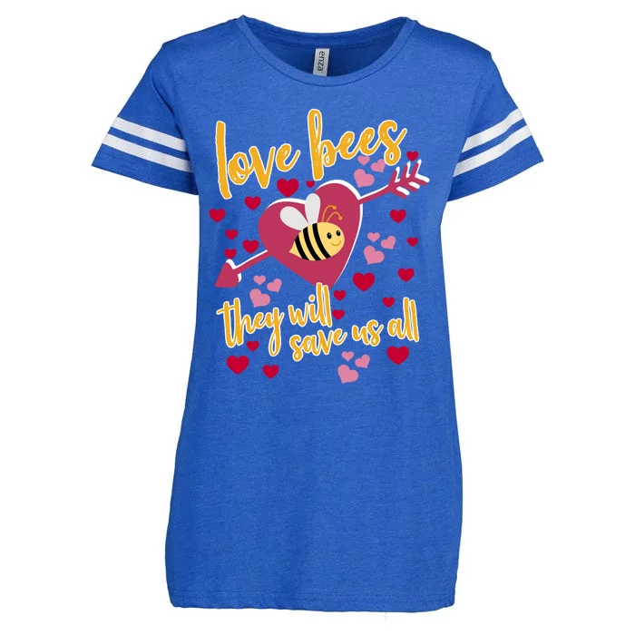 Love Bees - They Will Save Us All- Bee Keeper Valentines Day Enza Ladies Jersey Football T-Shirt