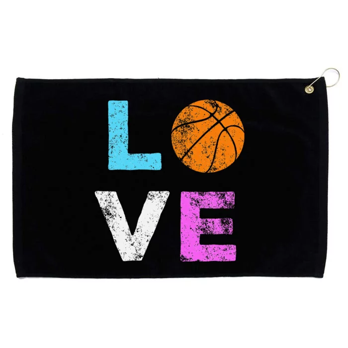 Love Basketball Team Fan Gift Grommeted Golf Towel