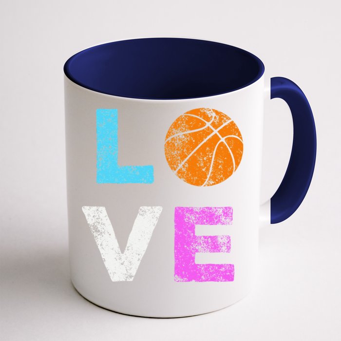 Love Basketball Team Fan Gift Front & Back Coffee Mug