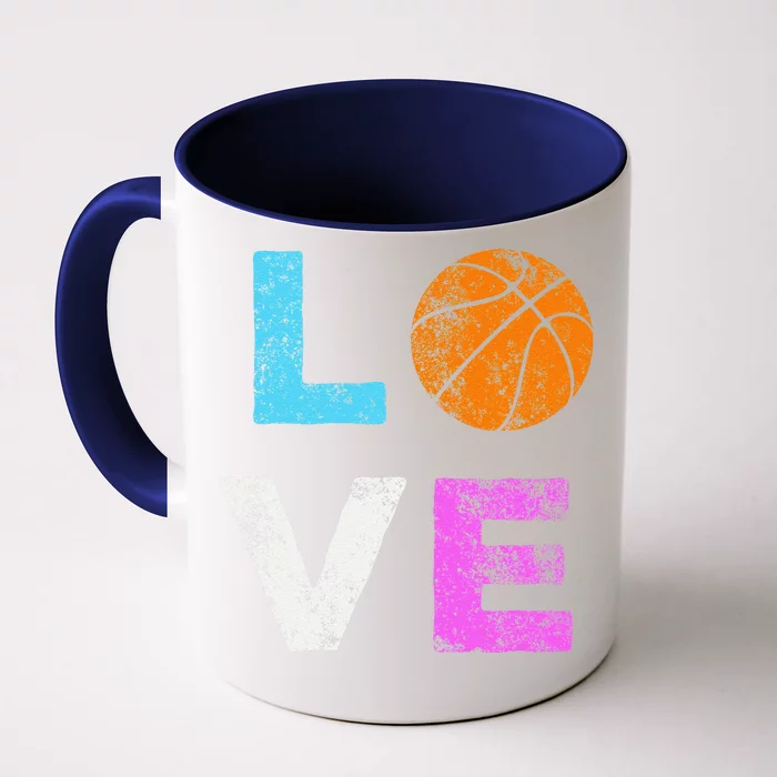 Love Basketball Team Fan Gift Front & Back Coffee Mug