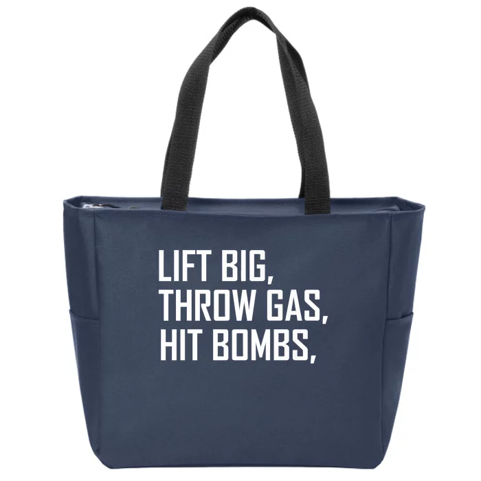 Lift Big Throw Gas Hit Bombs Zip Tote Bag