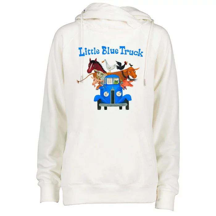 Little Blue Truck Womens Funnel Neck Pullover Hood