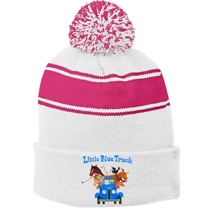 Little Blue Truck Stripe Pom Pom Beanie