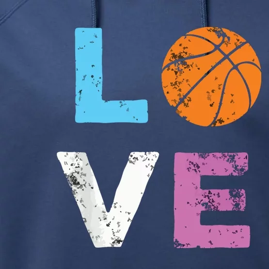 Love Basketball Team Fan Gift Performance Fleece Hoodie