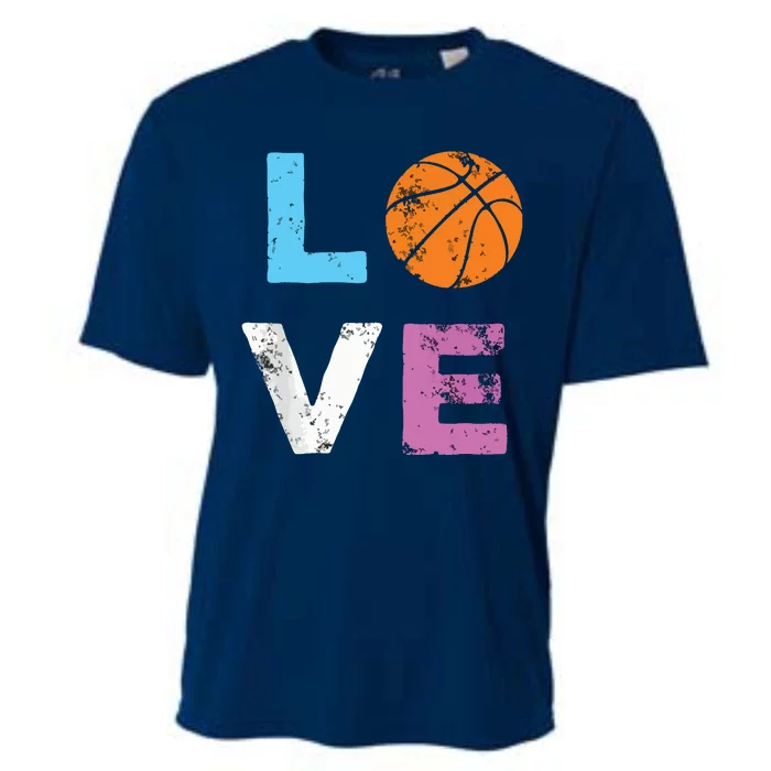 Love Basketball Team Fan Gift Cooling Performance Crew T-Shirt