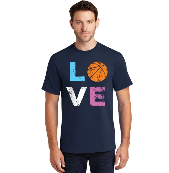 Love Basketball Team Fan Gift Tall T-Shirt