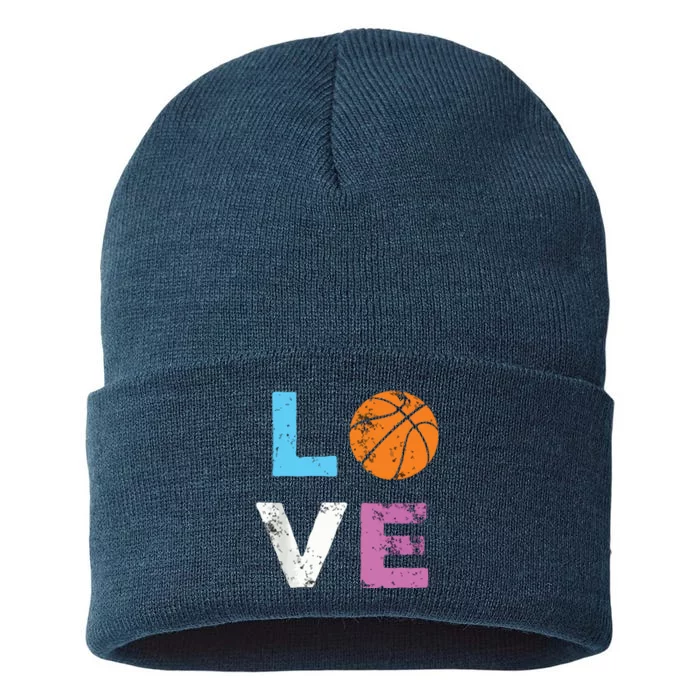 Love Basketball Team Fan Gift Sustainable Knit Beanie