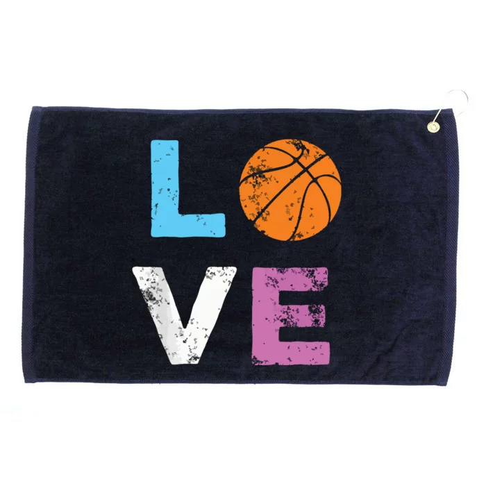 Love Basketball Team Fan Gift Grommeted Golf Towel