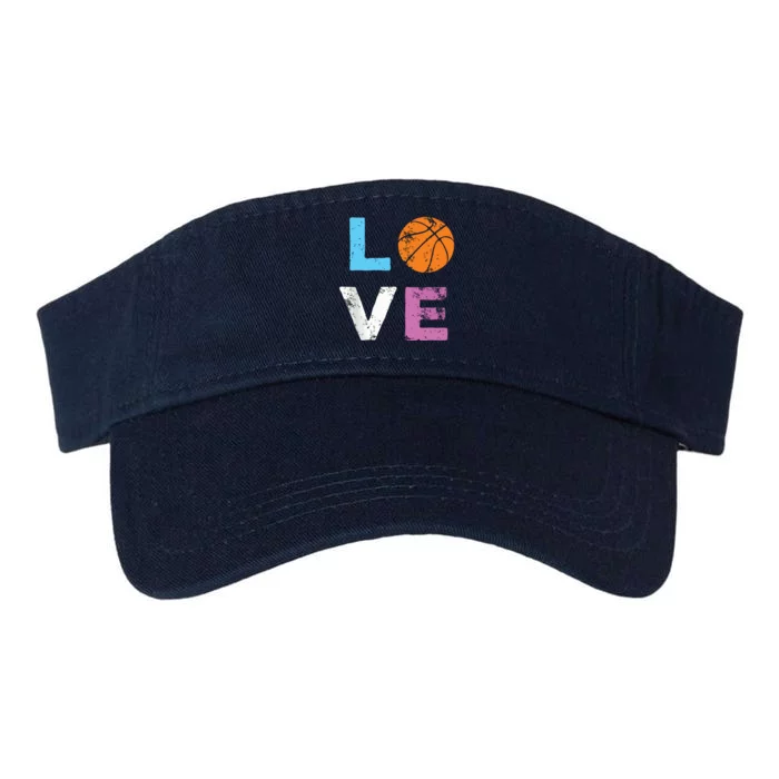 Love Basketball Team Fan Gift Valucap Bio-Washed Visor