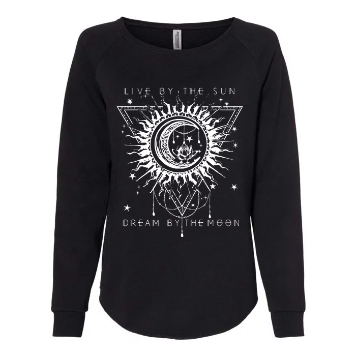 Live By The Sun Dream By The Moon Boho Graphic Womens California Wash Sweatshirt