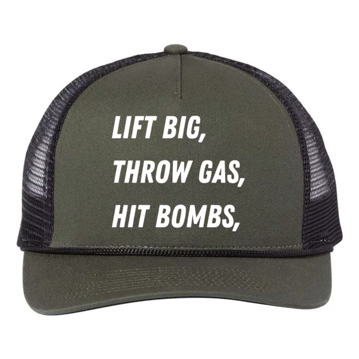 Lift Big Throw Gas Hit Bombs Retro Rope Trucker Hat Cap