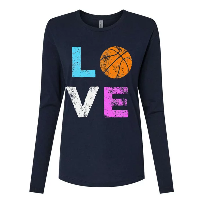 Love Basketball Team Fan Gift Womens Cotton Relaxed Long Sleeve T-Shirt