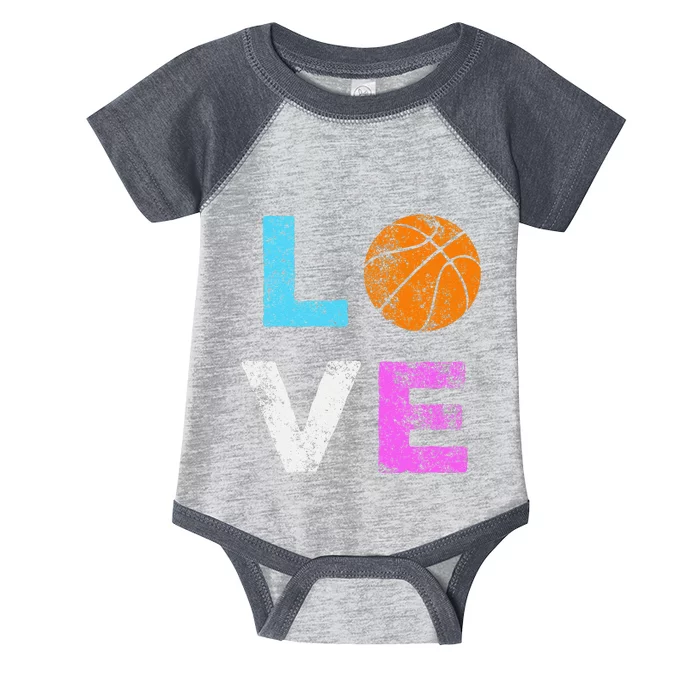 Love Basketball Team Fan Gift Infant Baby Jersey Bodysuit