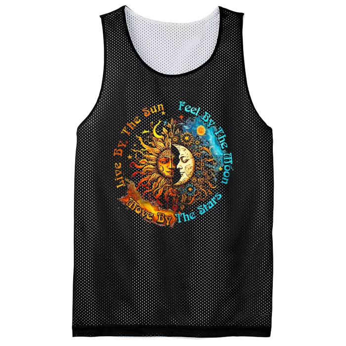 Live By The Sun Feel By The Moon Spirituality Mesh Reversible Basketball Jersey Tank