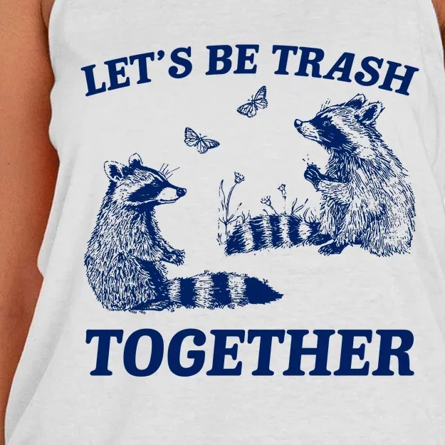 LetS Be Trash Together Women's Knotted Racerback Tank