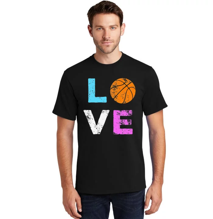 Love Basketball Team Fan Gift for mother's day Tall T-Shirt