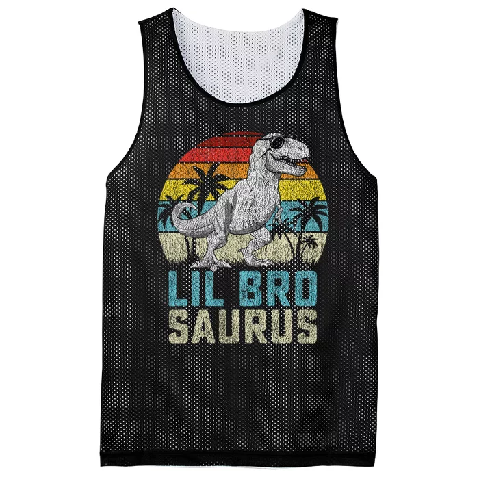 Lil Brosaurus T Rex Dinosaur Lil Bro Saurus FatherS Family Mesh Reversible Basketball Jersey Tank