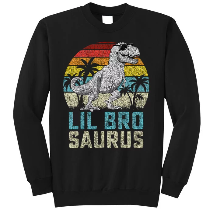 Lil Brosaurus T Rex Dinosaur Lil Bro Saurus FatherS Family Tall Sweatshirt