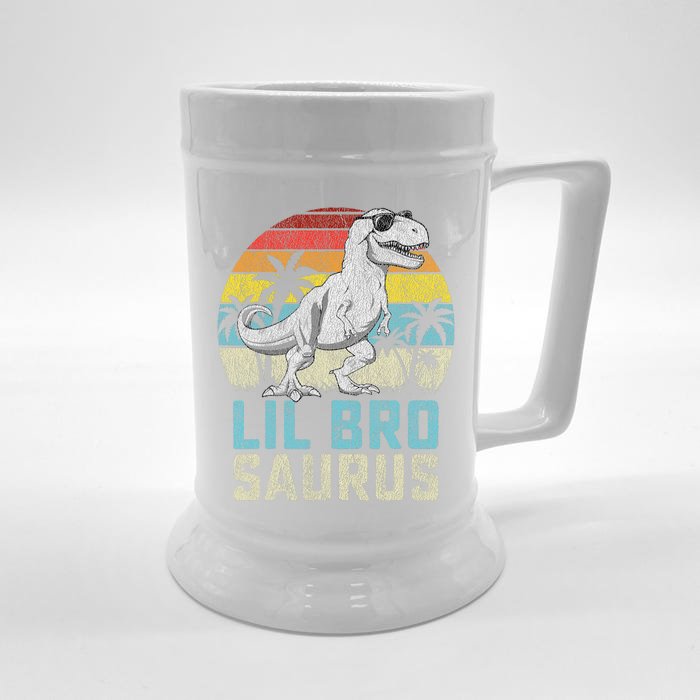 Lil Brosaurus T Rex Dinosaur Lil Bro Saurus FatherS Family Front & Back Beer Stein