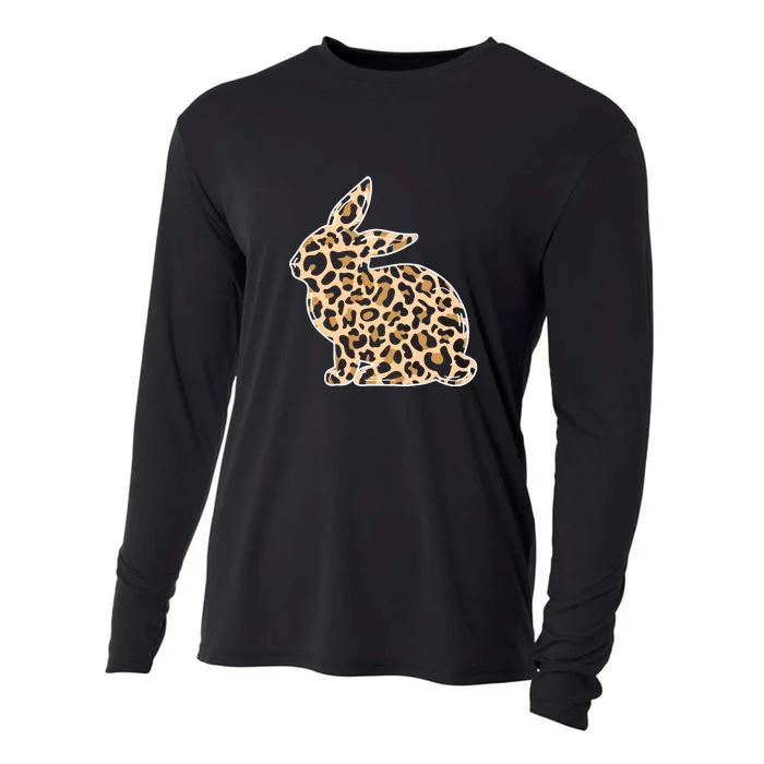 Leopard Bunny Funny Rabbit Easter Day Gift Cute Bunny Cooling Performance Long Sleeve Crew