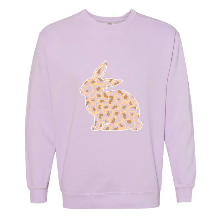 Leopard Bunny Funny Rabbit Easter Day Gift Cute Bunny Garment-Dyed Sweatshirt