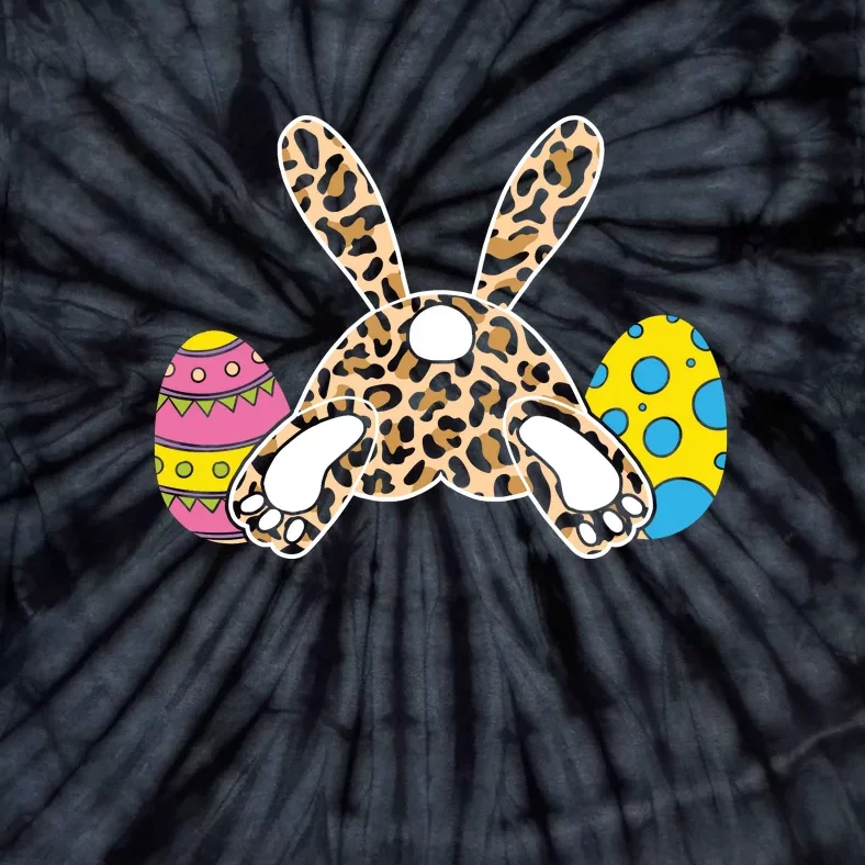 Leopard Bunny Tail Funny Easter Day Gift Funny Egg Tie-Dye T-Shirt