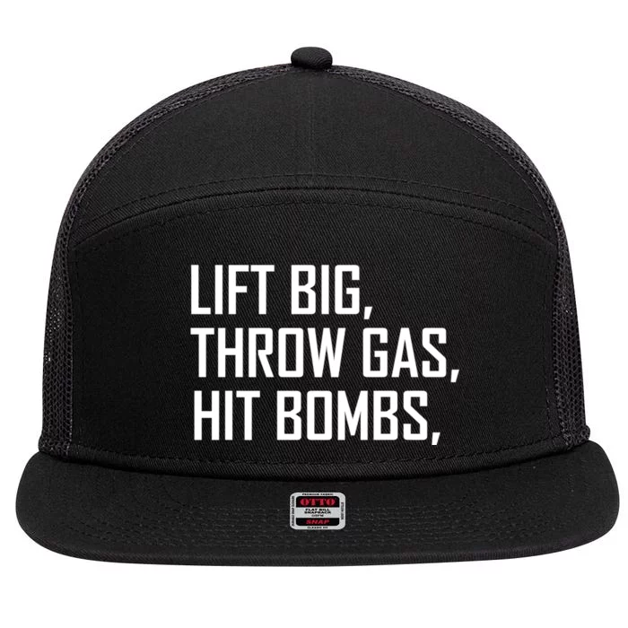 Lift Big Throw Gas Hit Bombs 7 Panel Mesh Trucker Snapback Hat