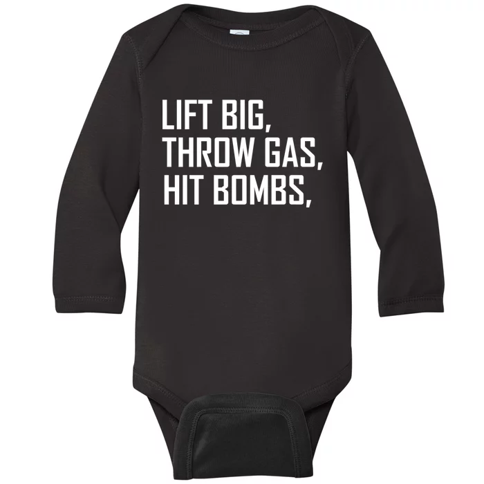 Lift Big Throw Gas Hit Bombs Baby Long Sleeve Bodysuit