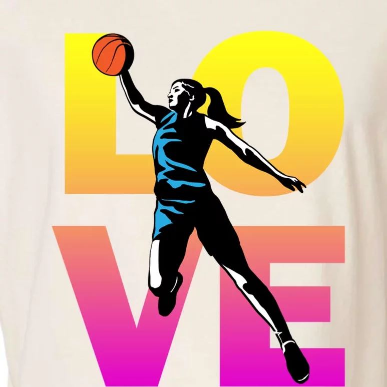 Love Basketball Teen Girls Gift Garment-Dyed Women's Muscle Tee