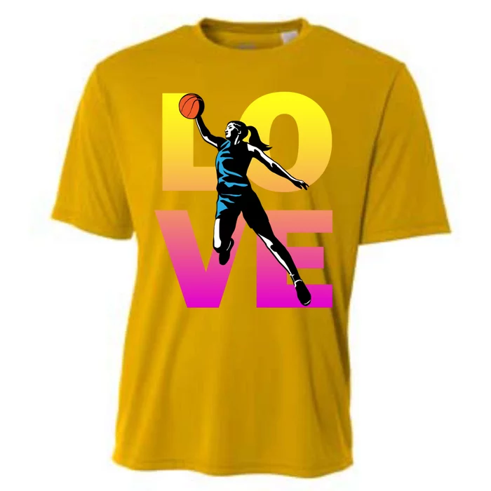 Love Basketball Teen Girls Gift Cooling Performance Crew T-Shirt