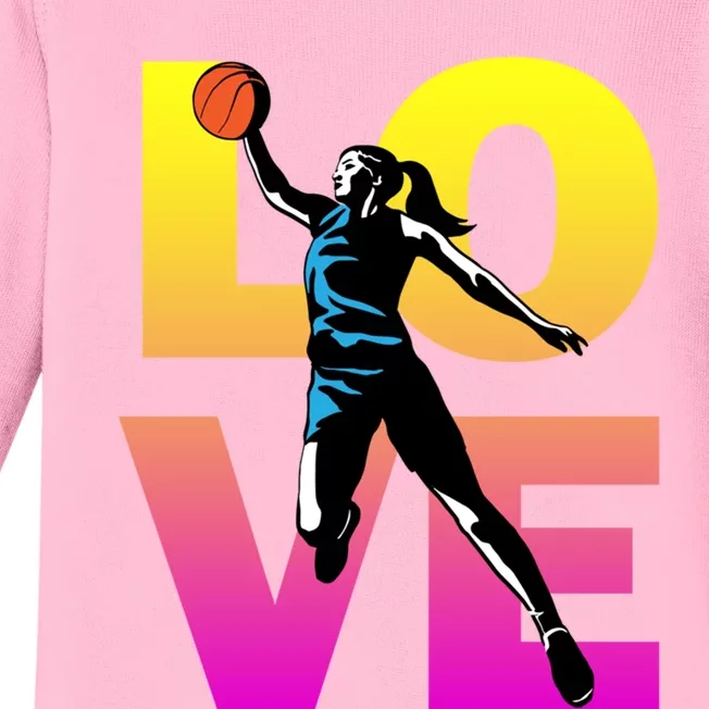 Love Basketball Teen Girls Gift Baby Long Sleeve Bodysuit