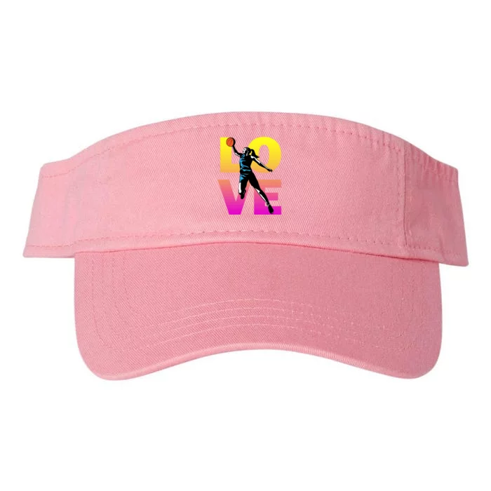 Love Basketball Teen Girls Gift Valucap Bio-Washed Visor