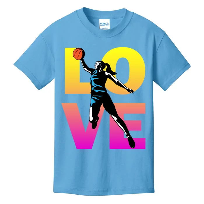 Love Basketball Teen Girls Gift Kids T-Shirt